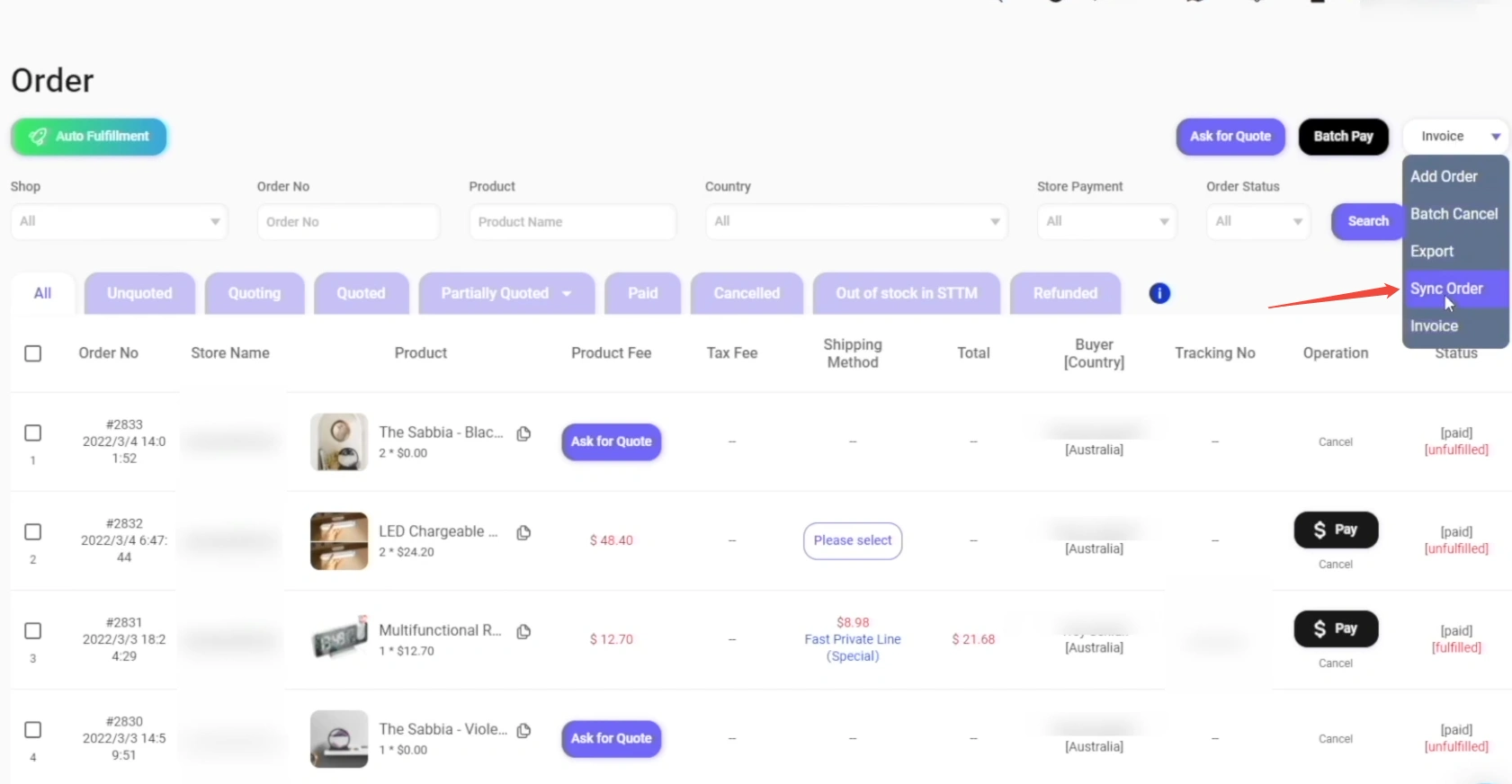 How to Sync Orders
