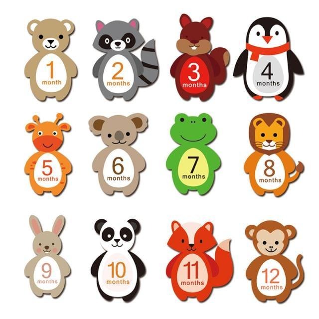 12-Piece Baby Monthly Milestone Stickers Dropshipping Globally