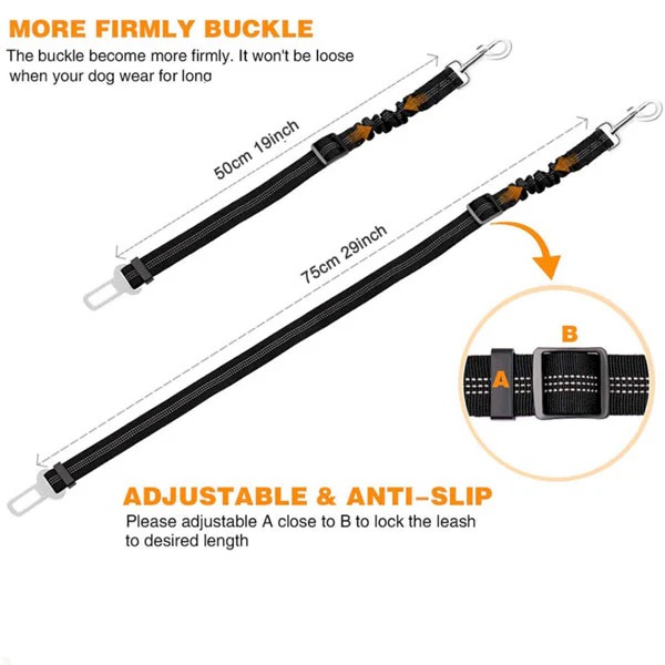 Adjustable Bungee Car Safety Belt for Dogs