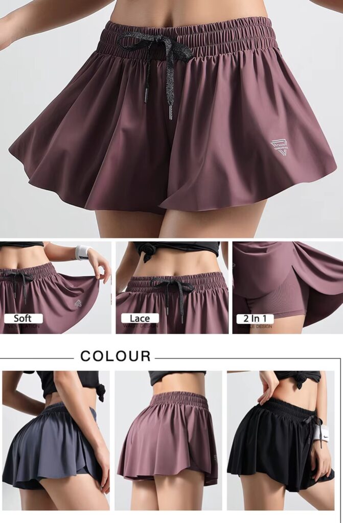 Women’s 2-in-1 Soft Running Tennis Skirt Dropshipping