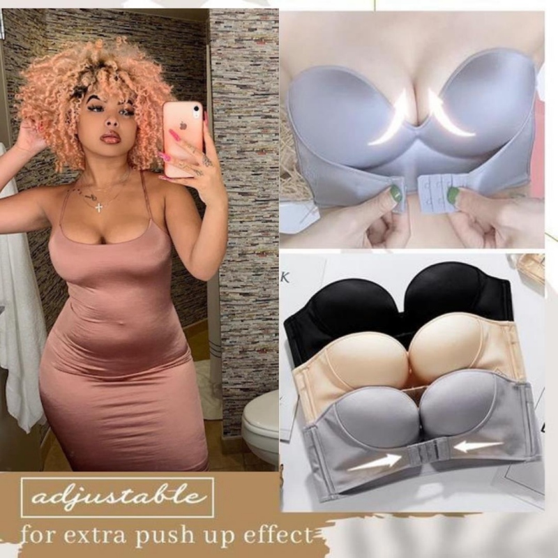 Adjustable Strapless Front Buckle Lift Bra 2(1)