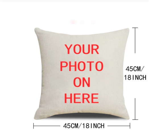 Custom Linen Cushion Cover 45×45 Personalized Photo Pillowcase POD Dropshipping