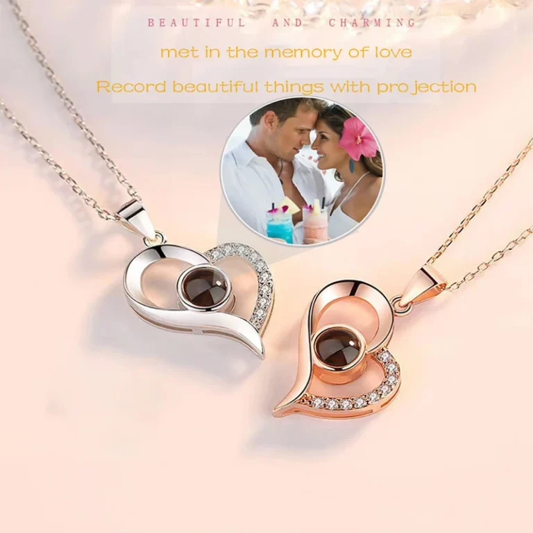 Custom Slope Heart Projection Necklace