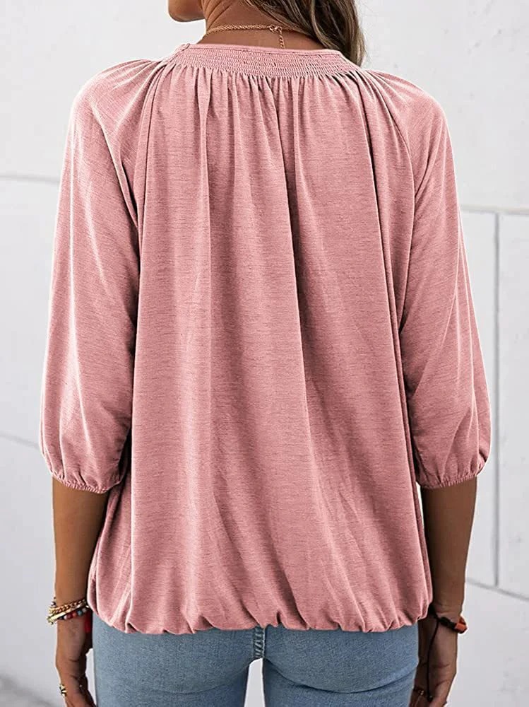 Designer T-Shirt – Casual Oversized 3-4 Sleeve Top 2