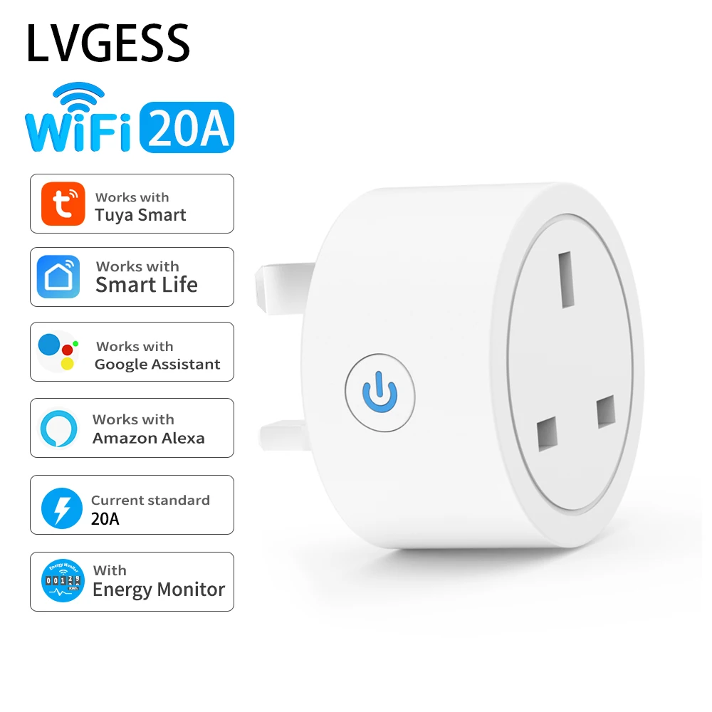 20A WiFi Smart Socket UK Plug