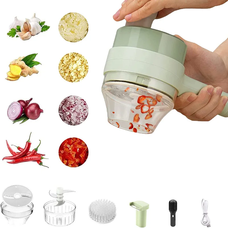 4-in-1 Handheld Electric Vegetable Cutter