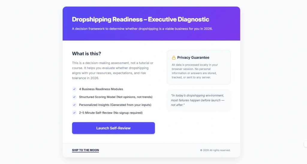 Dropshipping Readiness Check - Is Dropshipping Worth It in 2026