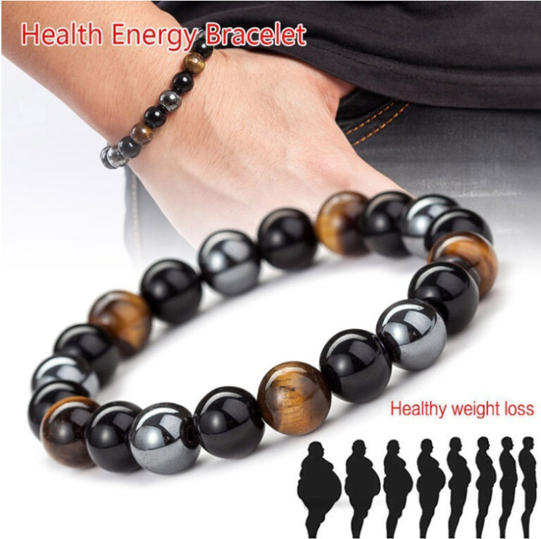 Black Magnetic Beads Triple Protection Energy Bracelet