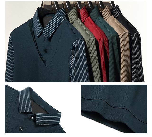 Men's Fake Two-Piece Lapel Polo Shirt