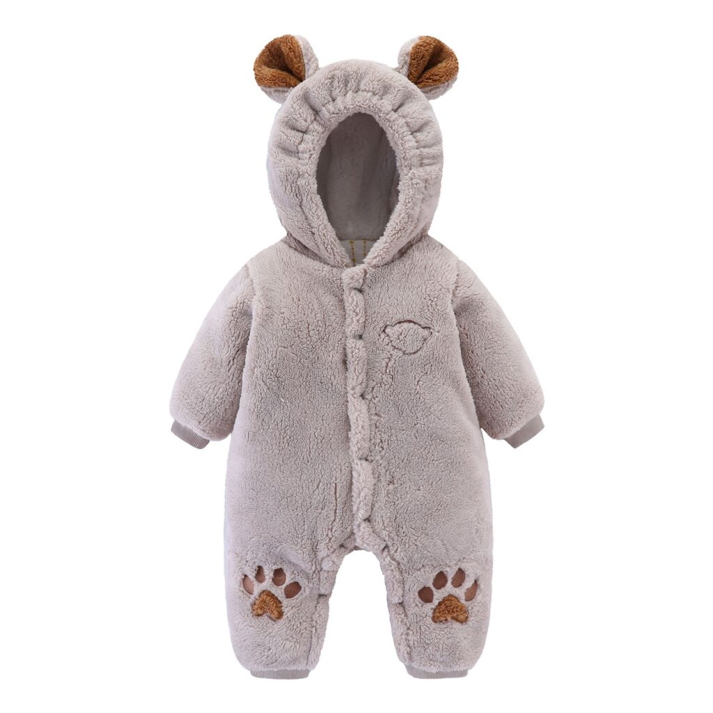 Newborn Milgrain Velvet Bear Onesie