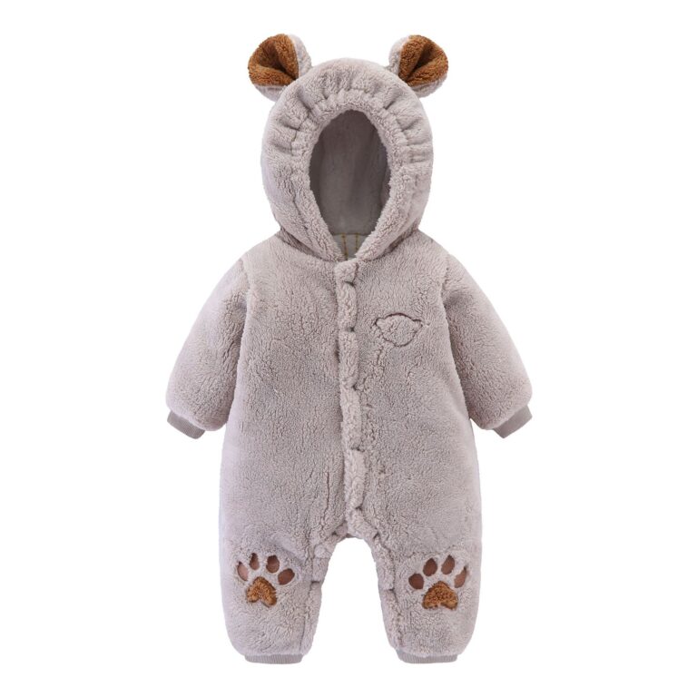 Newborn Milgrain Velvet Bear Onesie