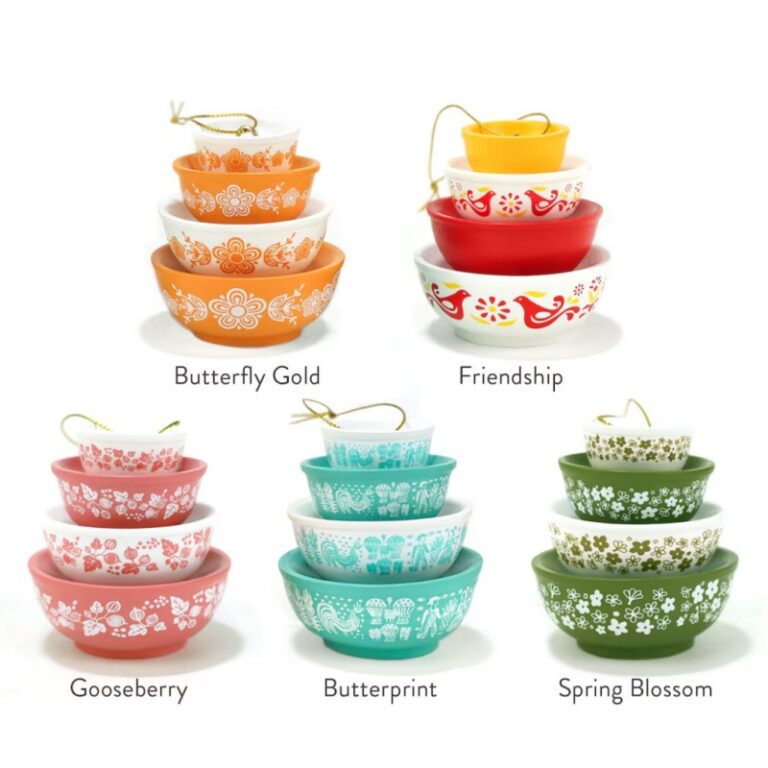 Retro Miniature Stacking Bowl Christmas Tree Ornaments Resin Decor