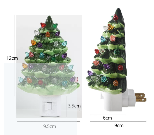 360° Rotating Ceramic Christmas Tree Night Light