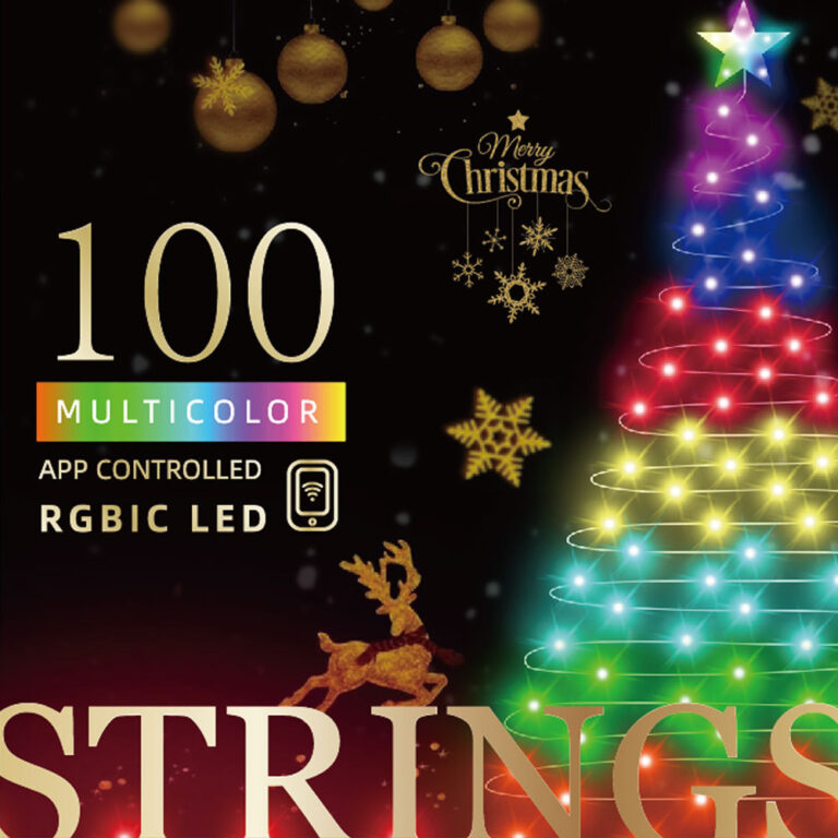 Smart 100LED Christmas Tree Lights with Star Topper & App Control