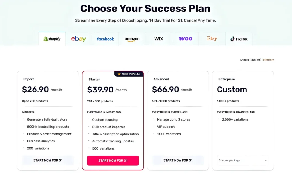 AutoDS Pricing - AutoDS Alternative Ship To The Moon vs AutoDS