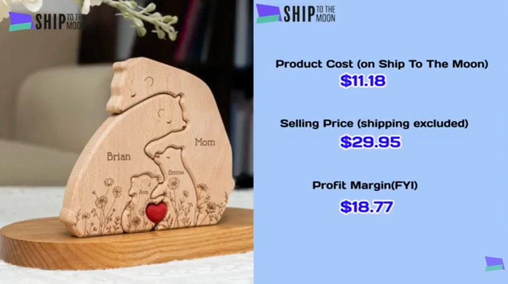 Personalized Wooden Bear Family Puzzle_Mother’s Day Winning Product