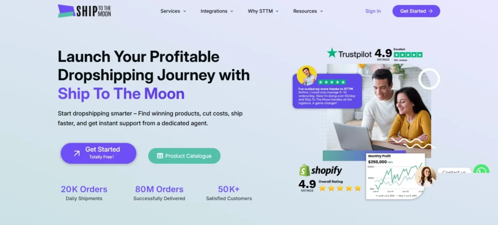 Ship To The Moon Homepage Screenshot
