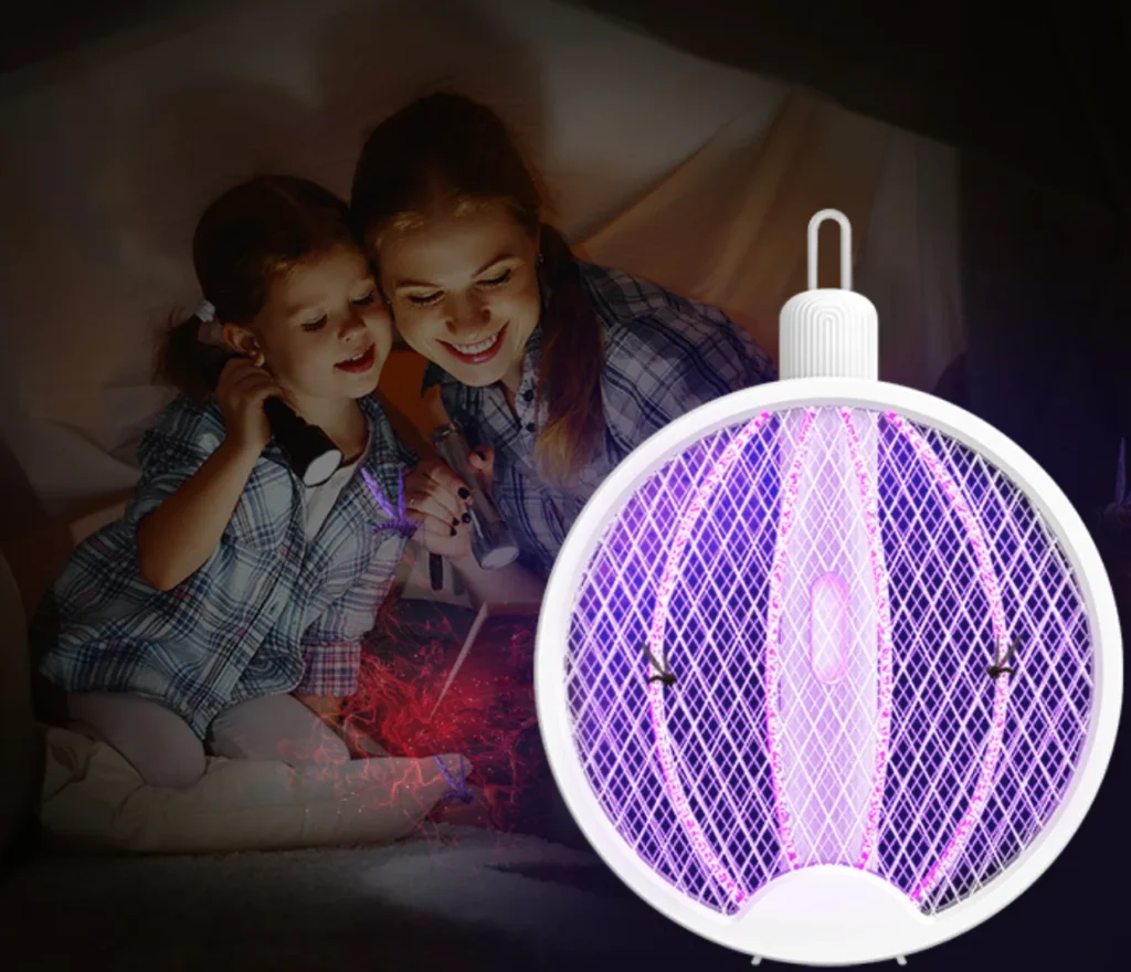 4-in-1 Folding Electric Mosquito Swatter & Wall Trap
