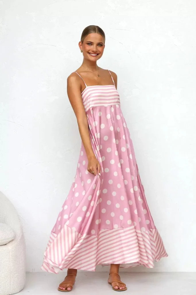 Bohemian Geometric Print Strapless A-Line Maxi Dress