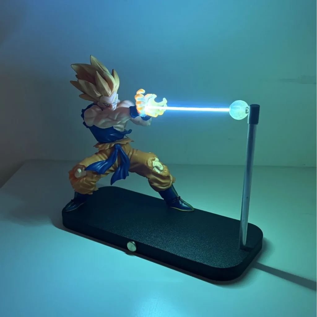 Super Saiyan Figure Night Light with Dynamic Energy Wave Effect