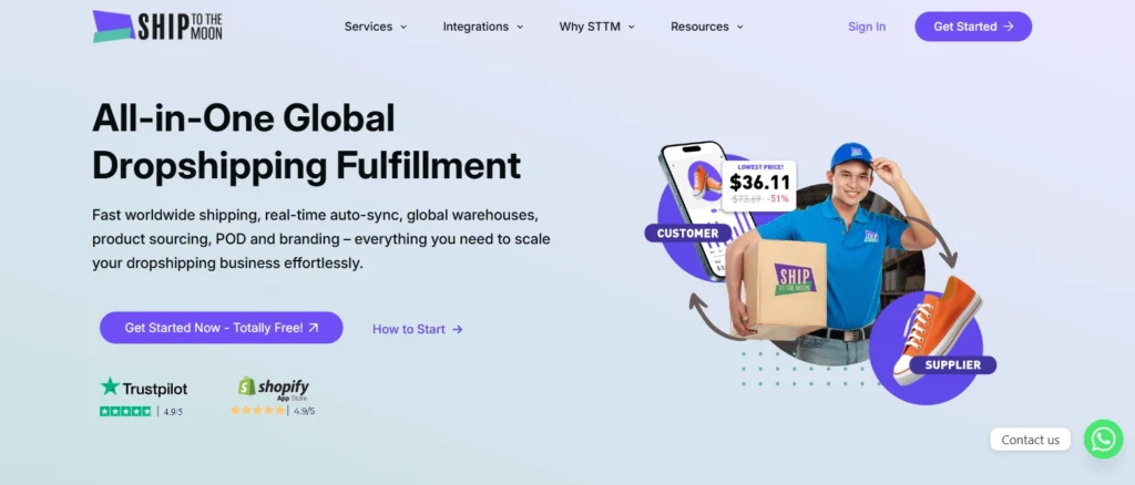 Dropshipping Supplier Screenshot - Ship To The Moon - EPROLO Alternative