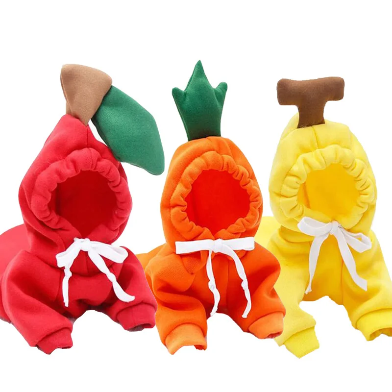Fruit Shaped Pet Hoodie Warm Polyester Dog Cat Costume