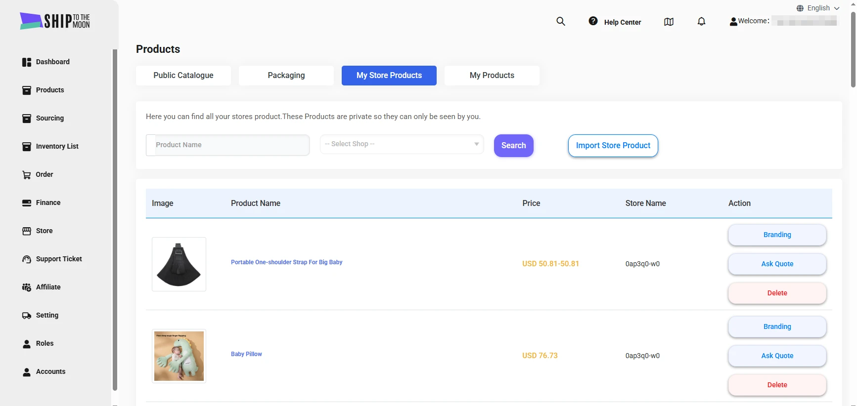 Ship To The Moon Dashboard Screenshot