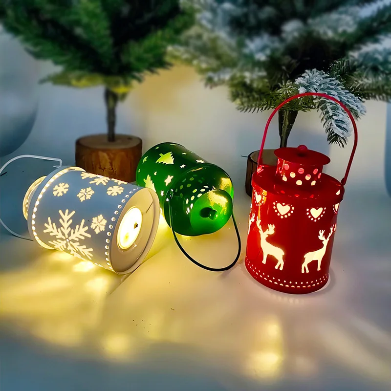 Wrought Iron Christmas LED Candle Lantern