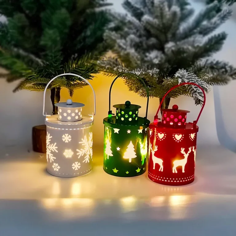 Wrought Iron Christmas LED Candle Lantern