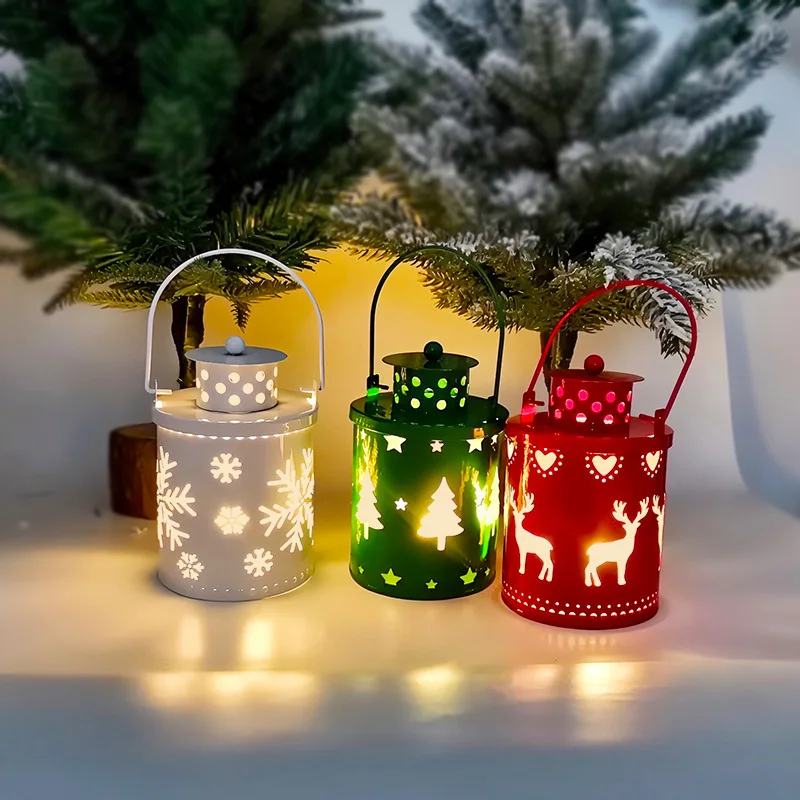 Wrought Iron Christmas LED Candle Lantern